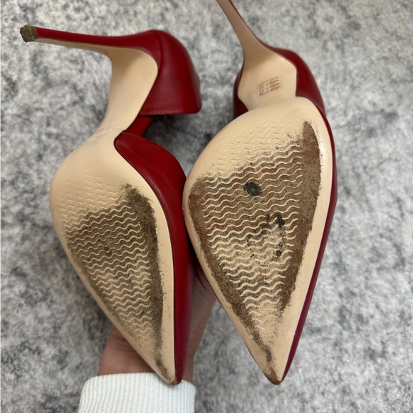 Aperlai Red Suede High Heel Shoes with Cutout Detail Size 40 - Picture 5 of 12